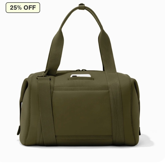 DAGNE DOVER Landon Neoprene Carryall Bag in LARGE- DARK MOSS (olive) - Picture 7 of 10